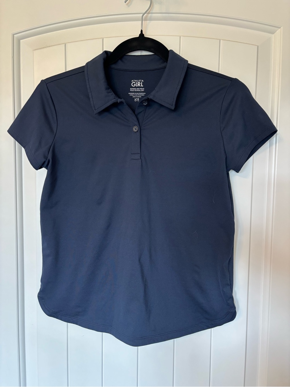 Athleta Girl School Day Navy Blue Polo Short Sleeve Top